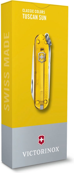 Victorinox classic sd transparent zakmes - tuscan sun - 7 functies