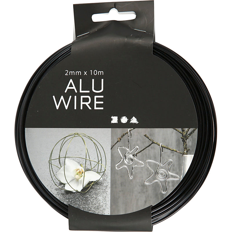Load image into Gallery viewer, Creativ company https: www.cchobby.nl alu-draad-rond-dikte-2-mm-zwart-10-m-1-rol
