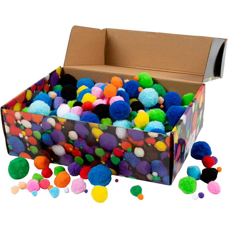 Load image into Gallery viewer, Https: www.cchobby.nl pompons-d-5-40-mm-ca-720-stuk-diverse-kleuren-200-gr-1-doos
