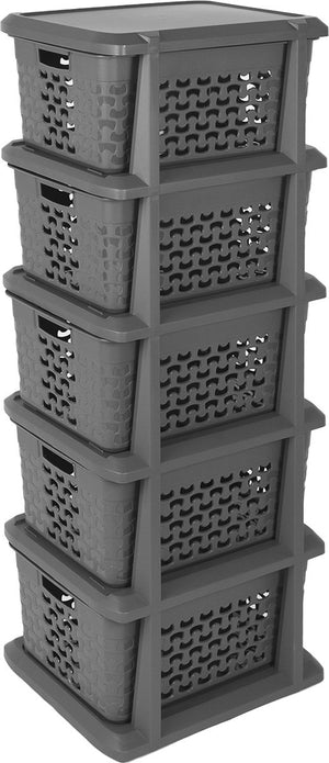 Branq - ladesysteem - kast met 5 manden - 24 x 29,5 x 80 cm - donkergrijs