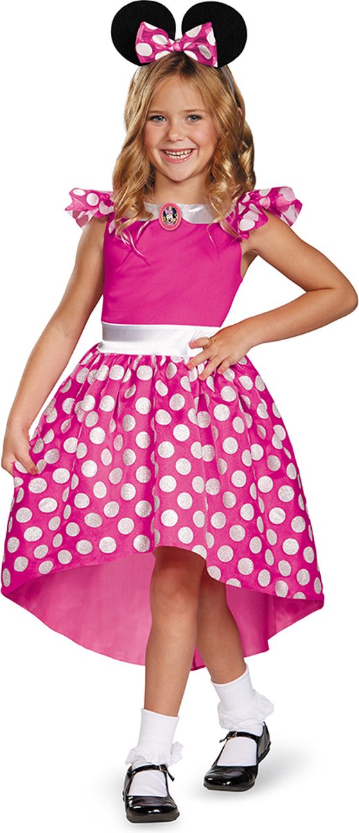 Disguise disney - preschool cg minnie friends, roze minnie jurk classic, maat s (5 - 6 jaar), meisjes
