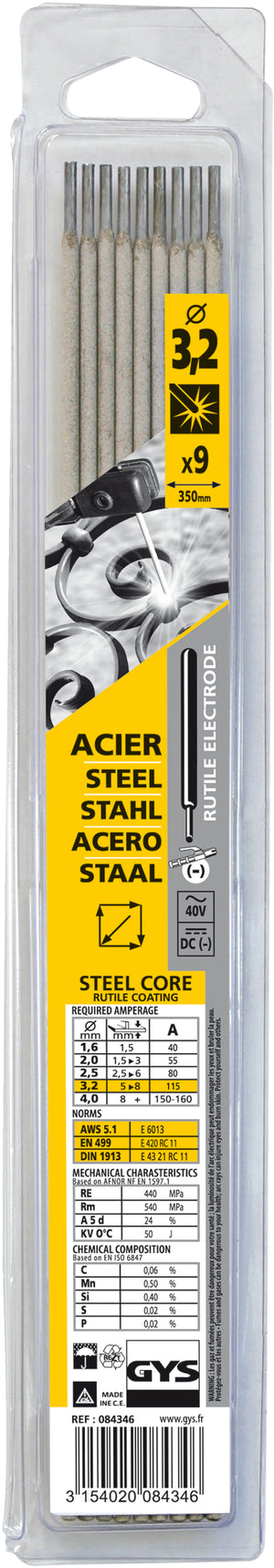 Gys elektrodes staal o3,2mm (x9) - 5193084346 5193084346