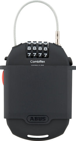Abus speciaal slot combiflex 2503 120 + houder uch 2503 - geschikt als bagagebeveiliging, skislot, helmbeveiliging - 120 cm staalkabel - met cijfercode - zwart