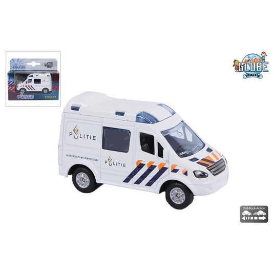 Kids globe die cast pull-back politie 8 cm.