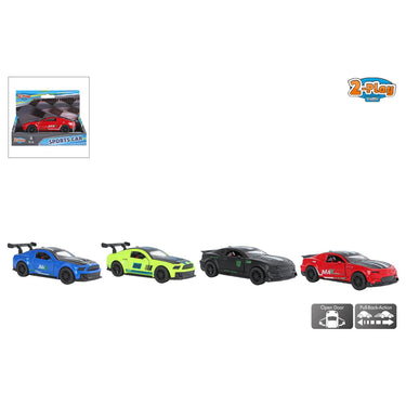 2-play sportauto die cast pull back 11,5cm 4 assorti