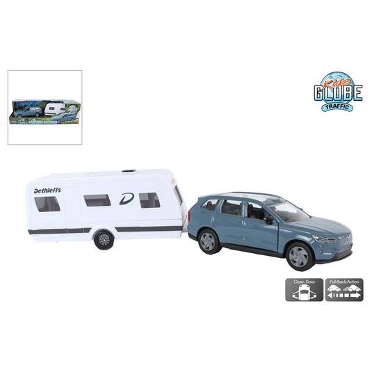 Kids globe volvo ex90 met caravan 30cm