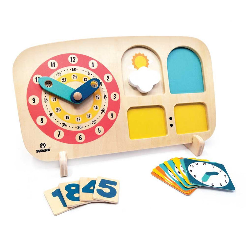 Afbeelding laden in galerijviewer, Educatief spel, houten klok tijdspel. 4+
