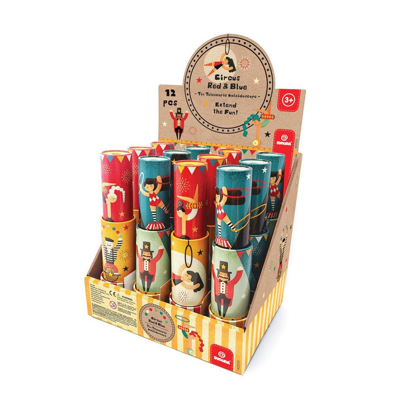 Afbeelding laden in galerijviewer, Dsp. kaleidoscopen tin, circus. 2 ass.3+
