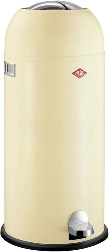 Wesco kickmaster maxi prullenbak | pedaalemmer | 40 liter | metaal - amandel | vuilnisbak - made in germany