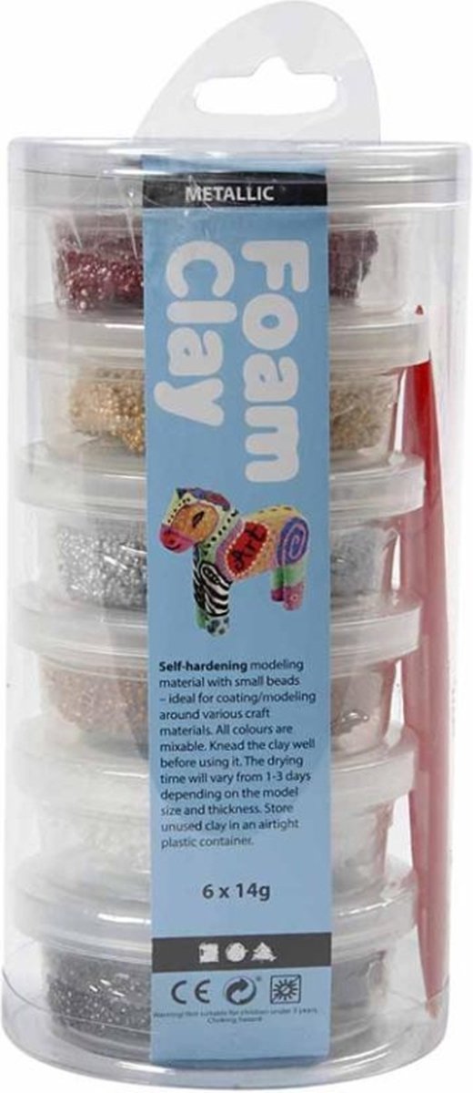 Foam clay ®, 6x14 gr, kleuren assorti