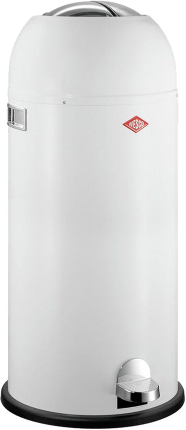 Wesco kickmaster maxi prullenbak | pedaalemmer | 40 liter | metaal - wit | vuilnisbak - made in germany