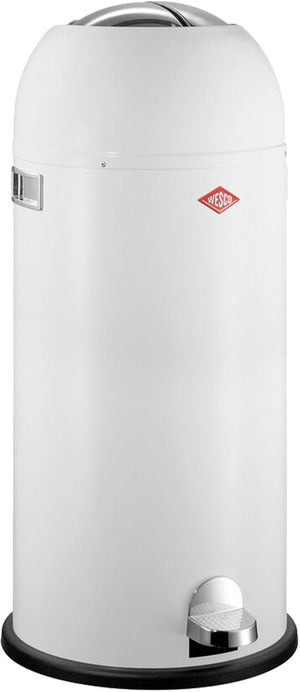 Wesco kickmaster maxi prullenbak | pedaalemmer | 40 liter | metaal - wit | vuilnisbak - made in germany