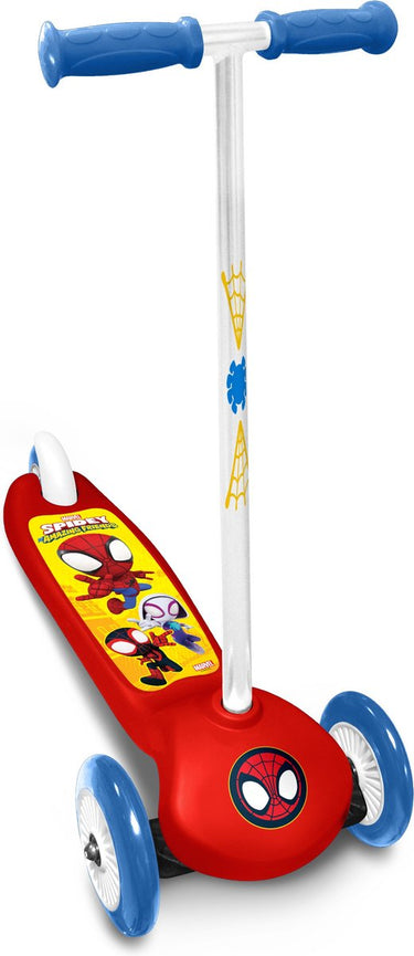 3-wiel kinderstep Spidey junior voetrem rood blauw