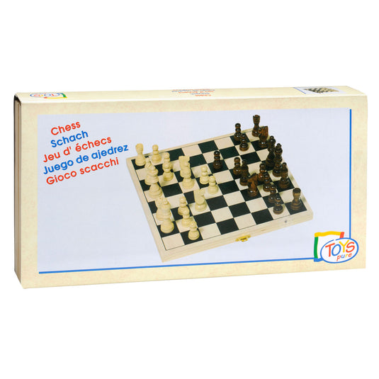 Goki schaakbord plooibaar, veldgrootte 30mm, 26x13x3cm