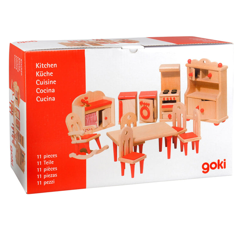 Load image into Gallery viewer, Goki poppenhuis meubeltjes keuken
