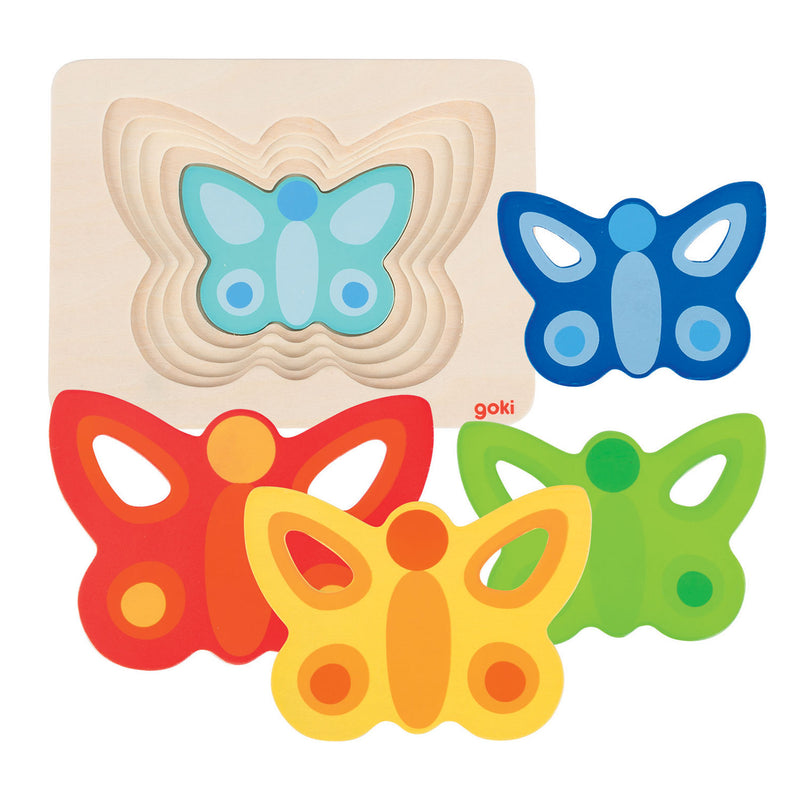 Load image into Gallery viewer, Goki lagenpuzzel vlinder, 5 lagen
