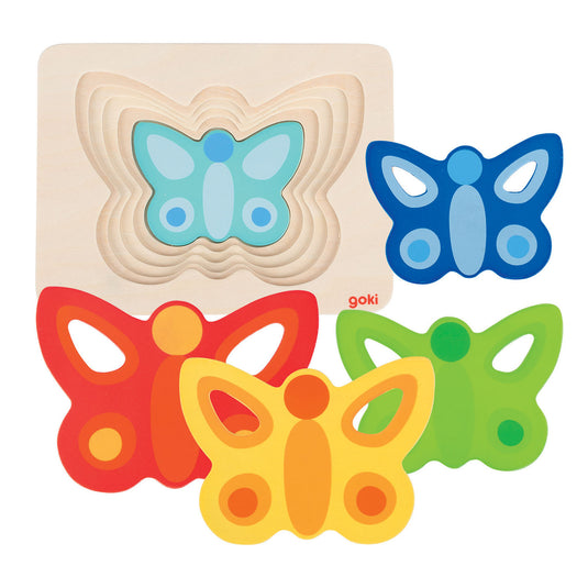 Goki lagenpuzzel vlinder, 5 lagen
