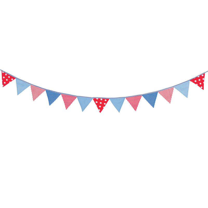 Load image into Gallery viewer, Goki katoenen vlaggenlijn blauw rood
