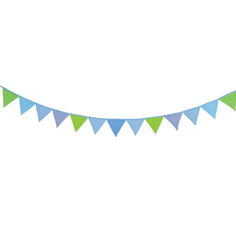 Load image into Gallery viewer, Goki katoenen vlaggenlijn blauw groen
