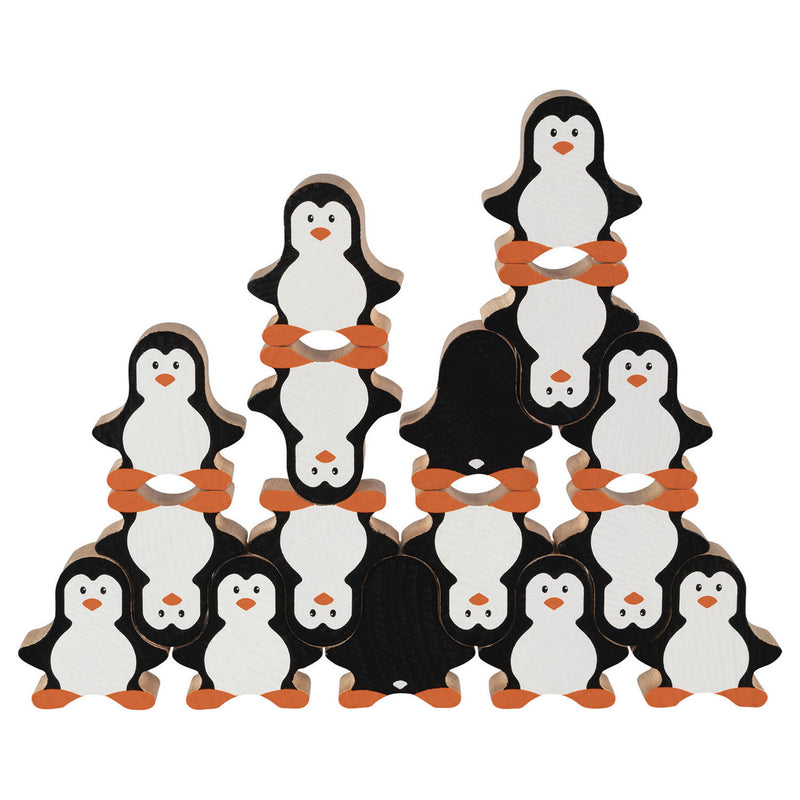 Afbeelding laden in galerijviewer, Goki houten stapelspel pinguin
