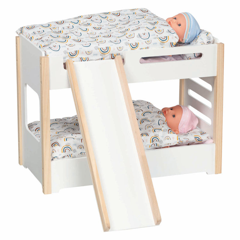 Afbeelding laden in galerijviewer, Goki houten poppenstapelbed met glijbaan
