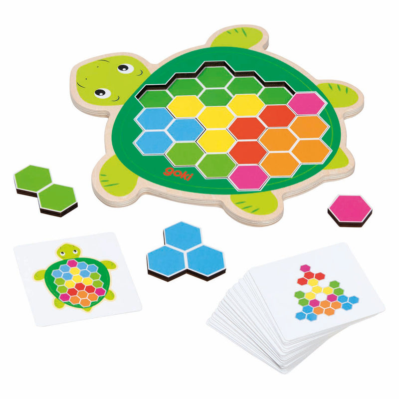 Load image into Gallery viewer, Goki houten schildpad puzzelspel rosy, 41st.
