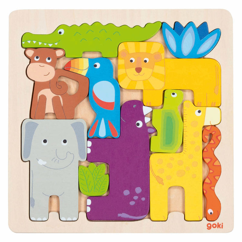 Load image into Gallery viewer, Goki houten puzzel safari, 11st.
