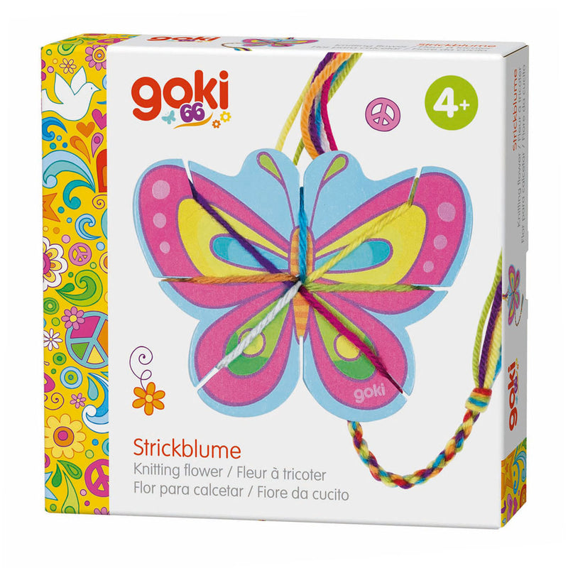 Afbeelding laden in galerijviewer, Goki breiwerk speelgoed bloem en vlinder creatief handwerk.
