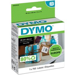 Labeltape dymo s0929120 wit 750 stuks 25x25mm