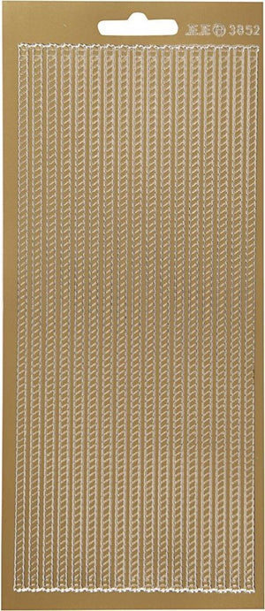 Creativ company stickers goud - zelfklevende randen stickers - decoratieve gouden stickervellen - diy versiering - kaarten maken scrapbooking - 10x23 cm - 1 vel