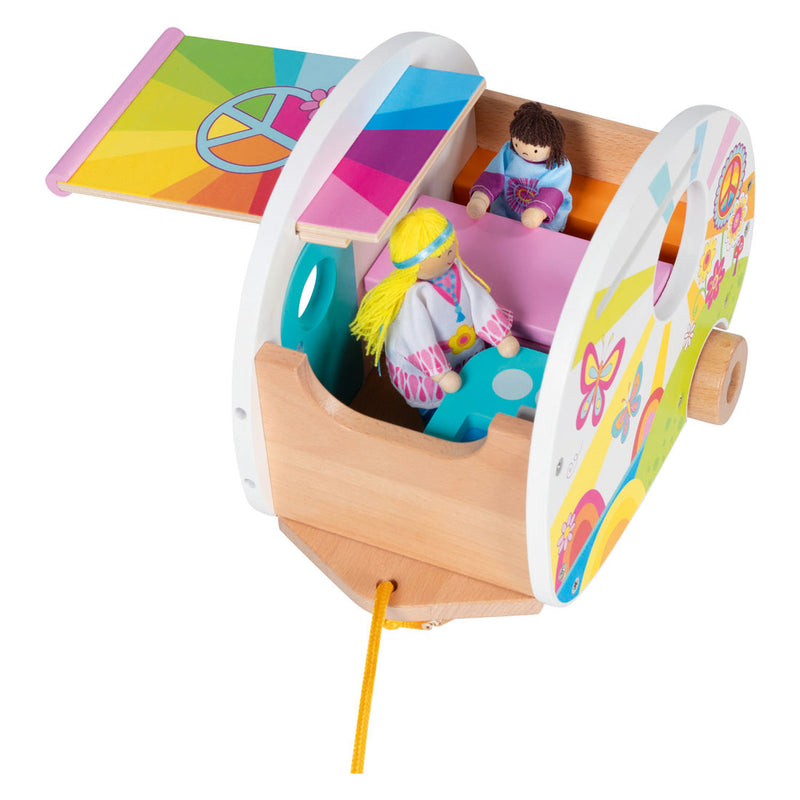 Afbeelding laden in galerijviewer, Goki houten happy campers caravan speelgoed
