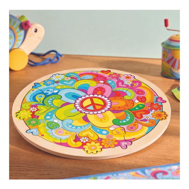 Afbeelding laden in galerijviewer, Goki houten puzzel mandala bloemen - 34dlg.
