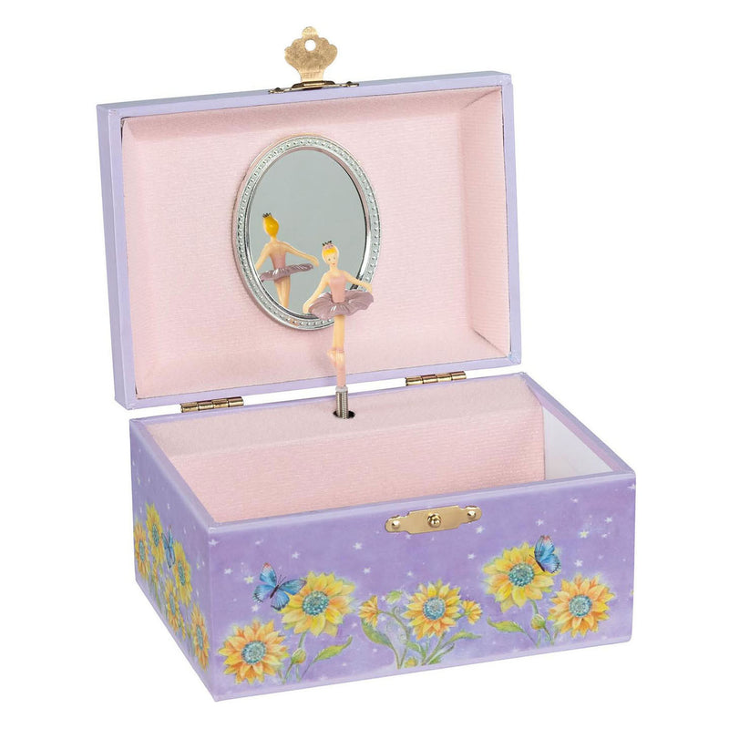Load image into Gallery viewer, Goki muziekdoos ballerina bloemen paars
