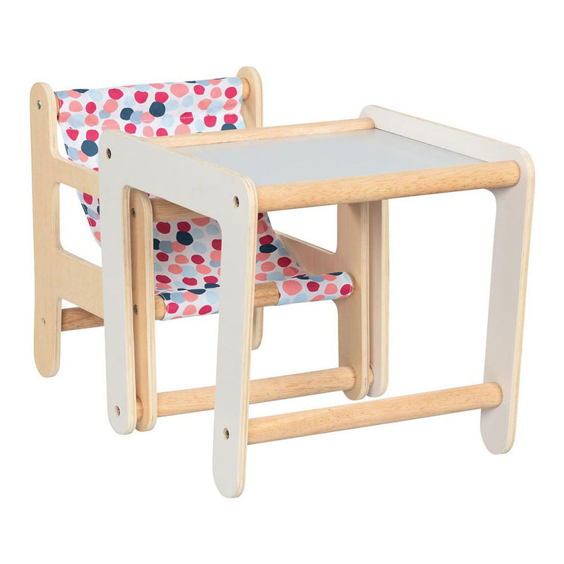 Load image into Gallery viewer, Goki houten poppenstoel met tafel 2in1
