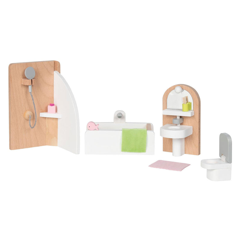 Load image into Gallery viewer, Goki houten poppenmeubels badkamer, 10dlg.
