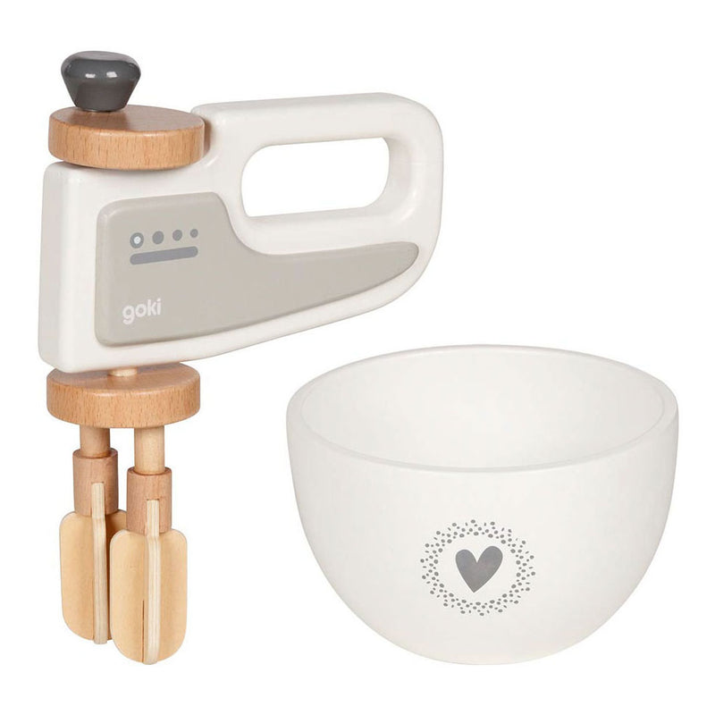 Load image into Gallery viewer, Goki houten handmixer met kom, 2ldg.
