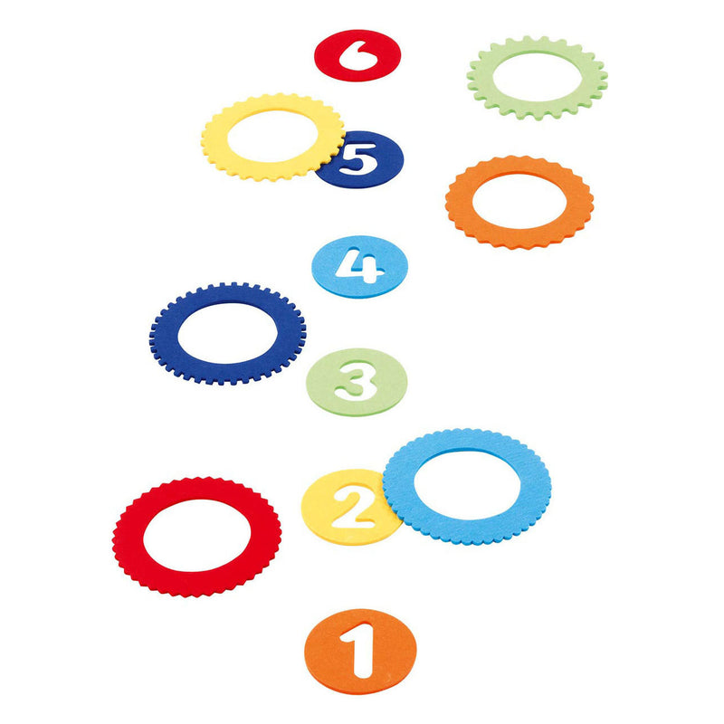 Load image into Gallery viewer, Goki houten ringwerpspel met 6 vilt ringen
