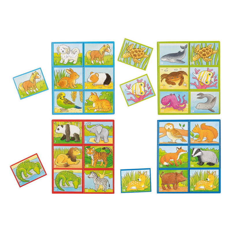 Load image into Gallery viewer, Goki houten lotto spel dieren, 28dlg.
