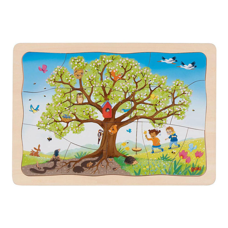 Load image into Gallery viewer, Goki houten legpuzzel mijn appelboom, 32st.
