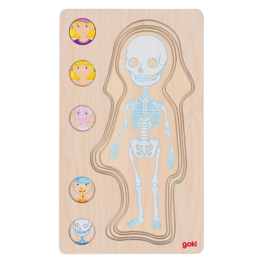 Goki houten lagenpuzzel menselijk lichaam meisje, 29st.