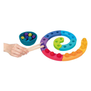Small foot goki houten kleursorteerspel spiraal, 29dlg.