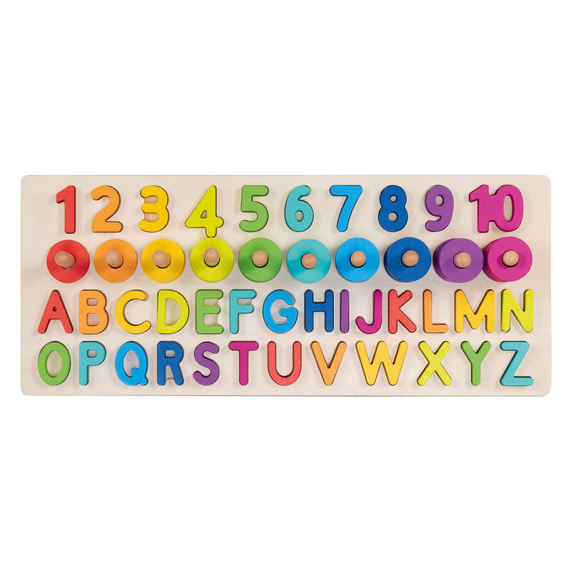 Load image into Gallery viewer, Goki houten alfanumerieke puzzel, 91dlg.
