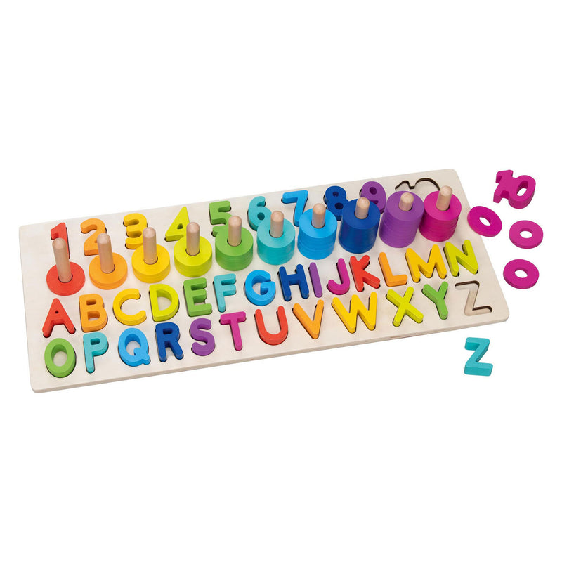 Load image into Gallery viewer, Goki houten alfanumerieke puzzel, 91dlg.
