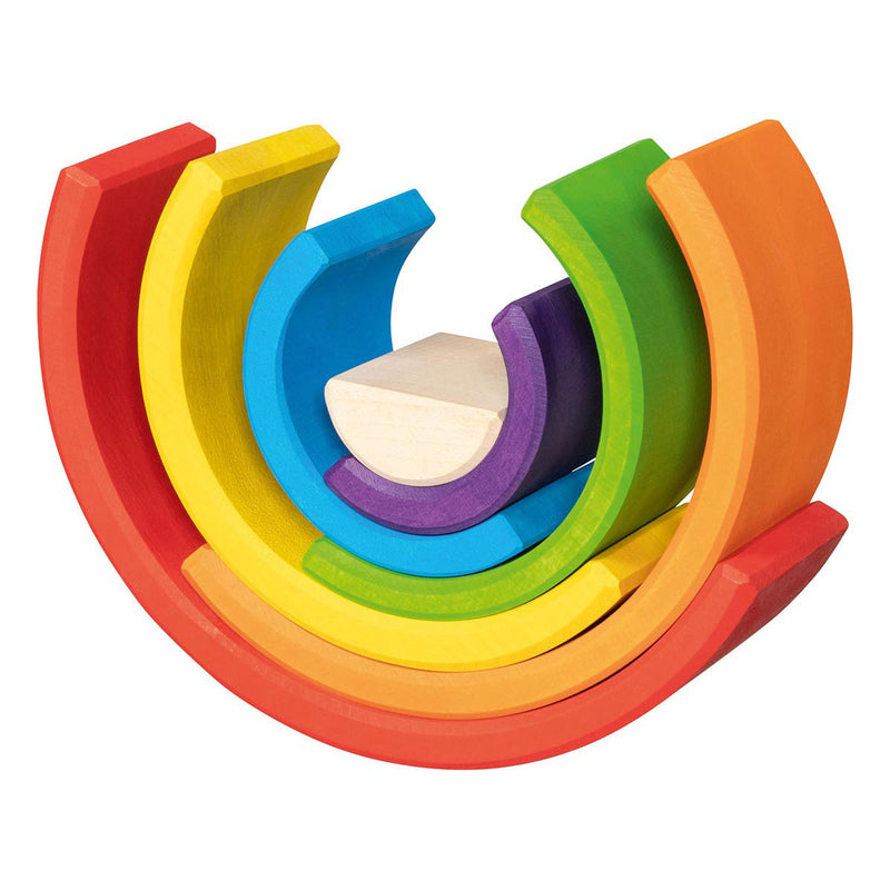 Cargue la imagen en el visor de la galería, Goki houten bouwblokken regenboog, 5dlg.
