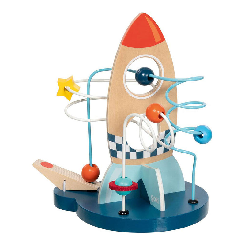 Load image into Gallery viewer, Goki houten motoriekspiraal raket met katapult
