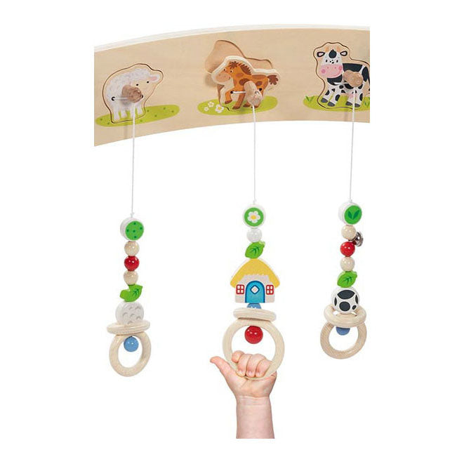 Load image into Gallery viewer, Goki houten babygym boerderijdieren met geluid
