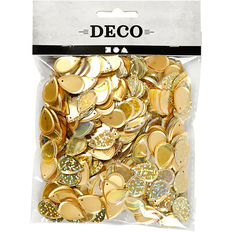 Afbeelding laden in galerijviewer, Https: www.cchobby.nl pailletten-druppel-afm-14x19-mm-goud-50-gr-1-doos
