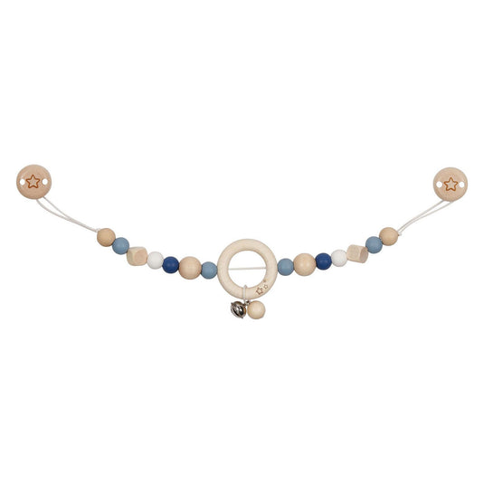 Goki houten wandelwagenketting ster blauw met clips