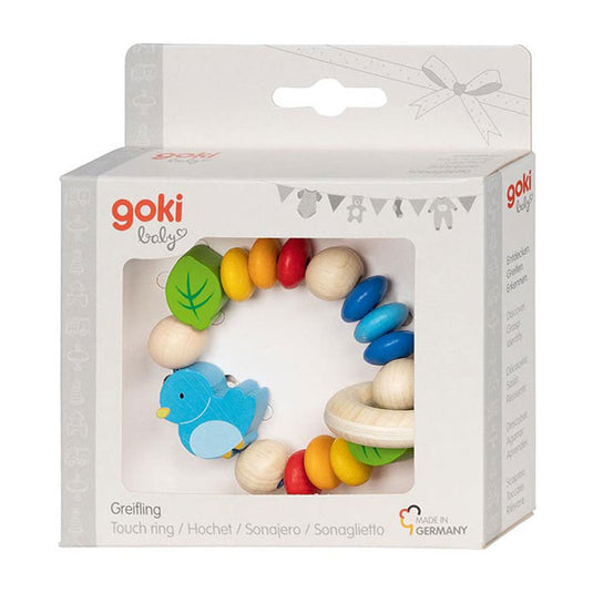 Goki houten grijpring vogel