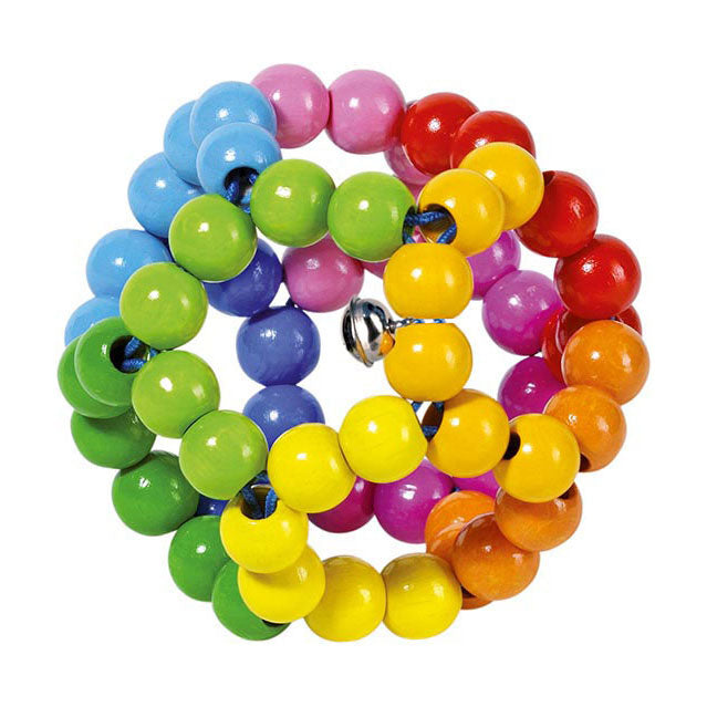 Load image into Gallery viewer, Goki houten grijpring bal regenboog
